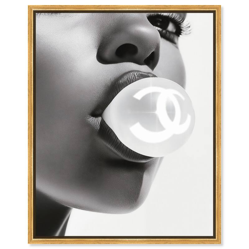 Bubble Gum Pop Monochrome Canvas by Art Remedy - 30" x 36" - Gold