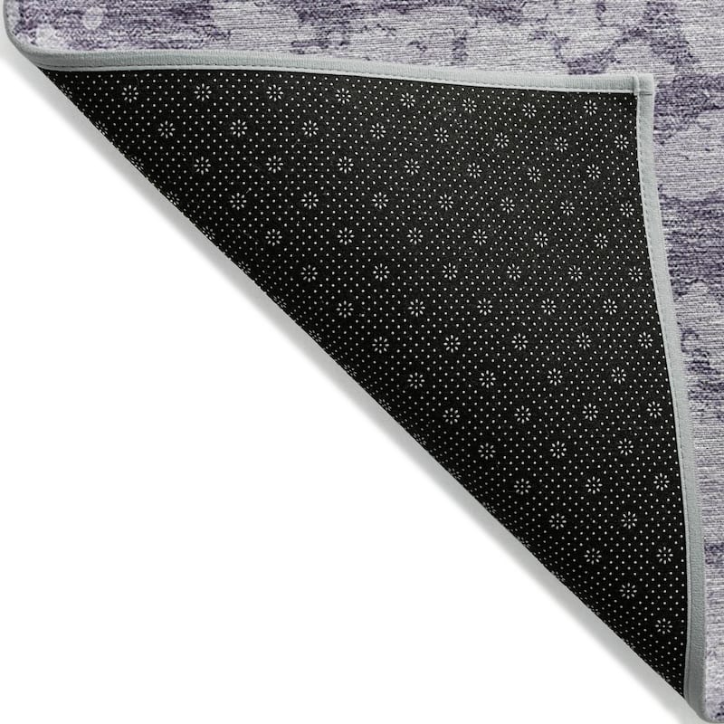 Machine Washable Indoor/ Outdoor Abstract Contemporary Chantille Rug