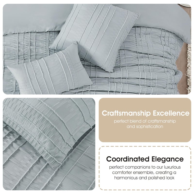 Nanshing Dakota Clipped Stripes Comforter Set