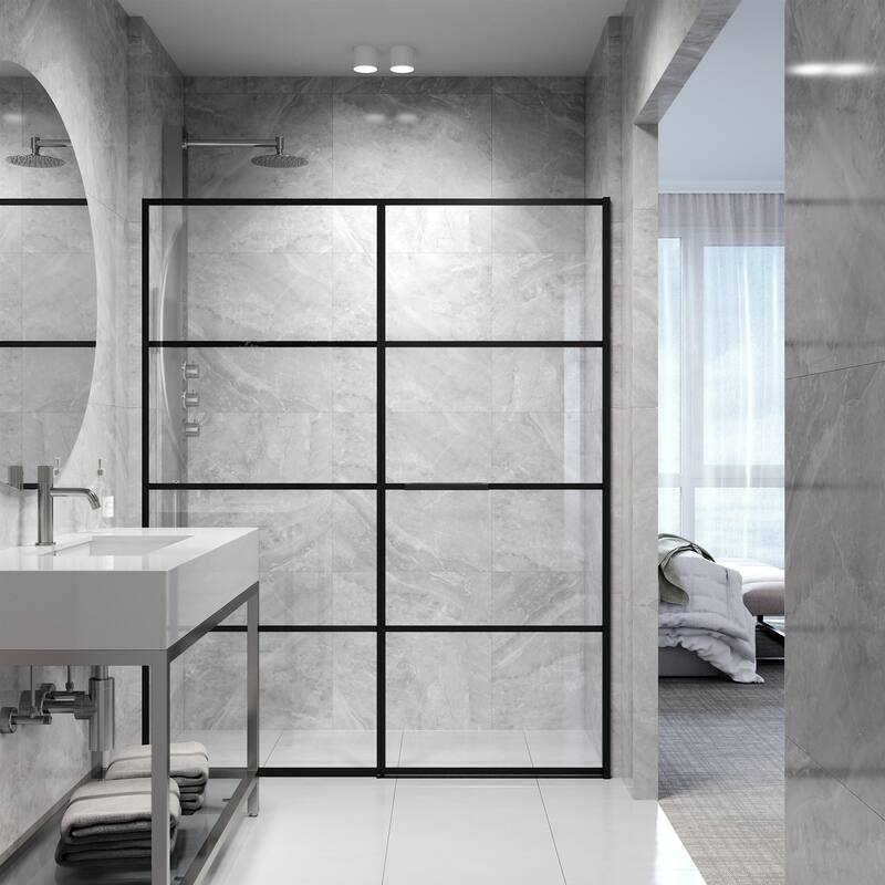 Vigo VG6084CL6074 Noma 74" High x 60" Wide Hinged Framed Shower Door