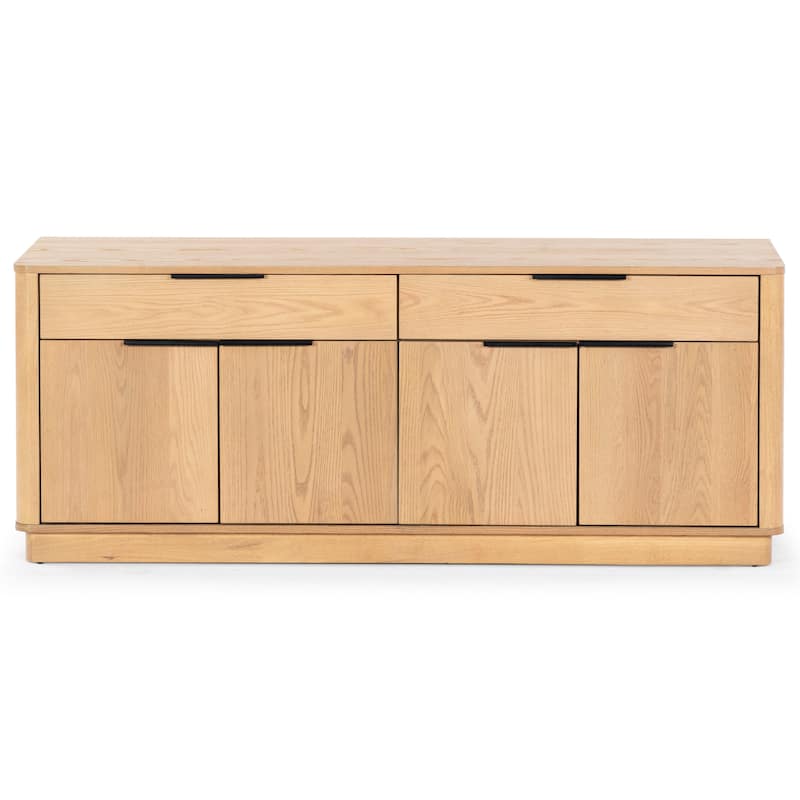 SAFAVIEH Couture Gabrietta 2 Drawer Wood TV Stand - 60"W x 18"D x 24"H - Natural/Black