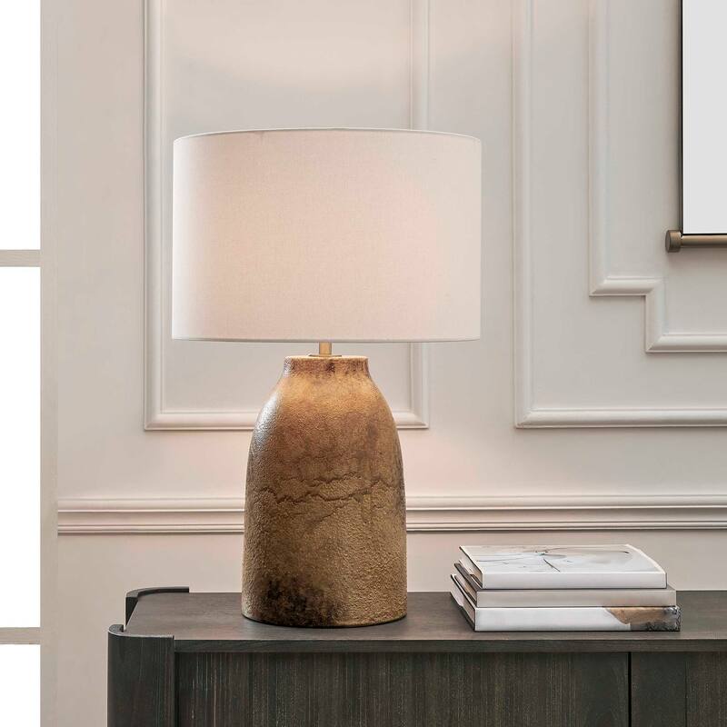 Uttermost Harris Mottled Brown Table Lamp - 18.00" W x 28.25" H x 18.00" D