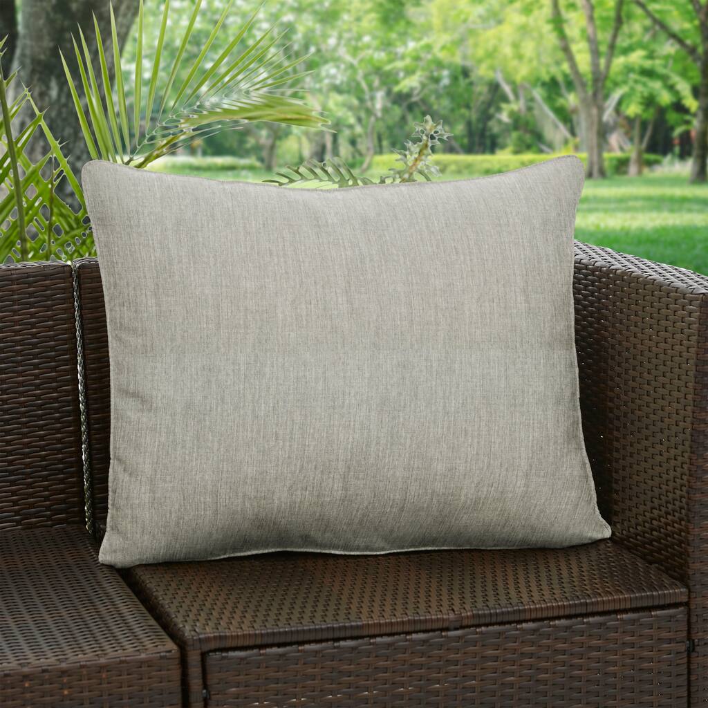 Sunbrella Granite Grey Indoor/ Outdoor Back Pillow