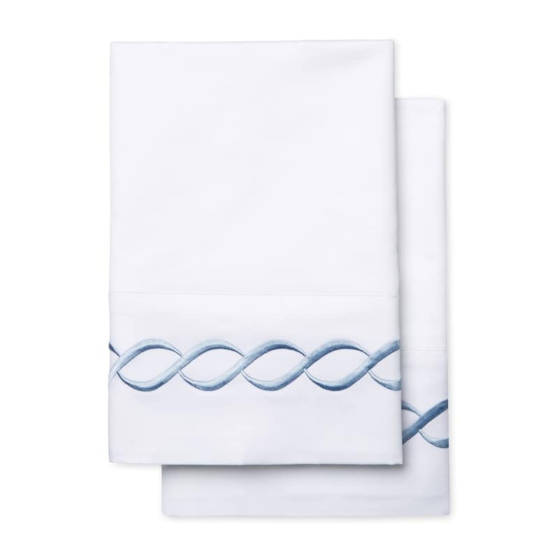 600 Thread Count Rope Embroidered Sham Cover or Pillowcase Set