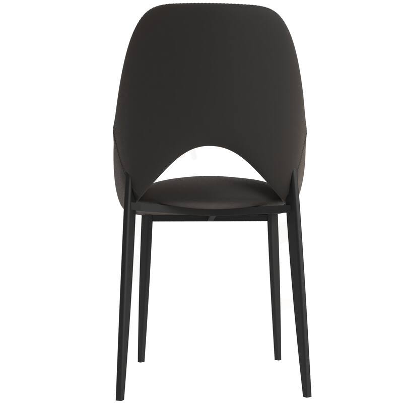 Amalfi Mid-Century Modern Upholstered Dining Chair - Open Back Side Chair with Metal Legs for Kitchen, Dining Room & Living Room