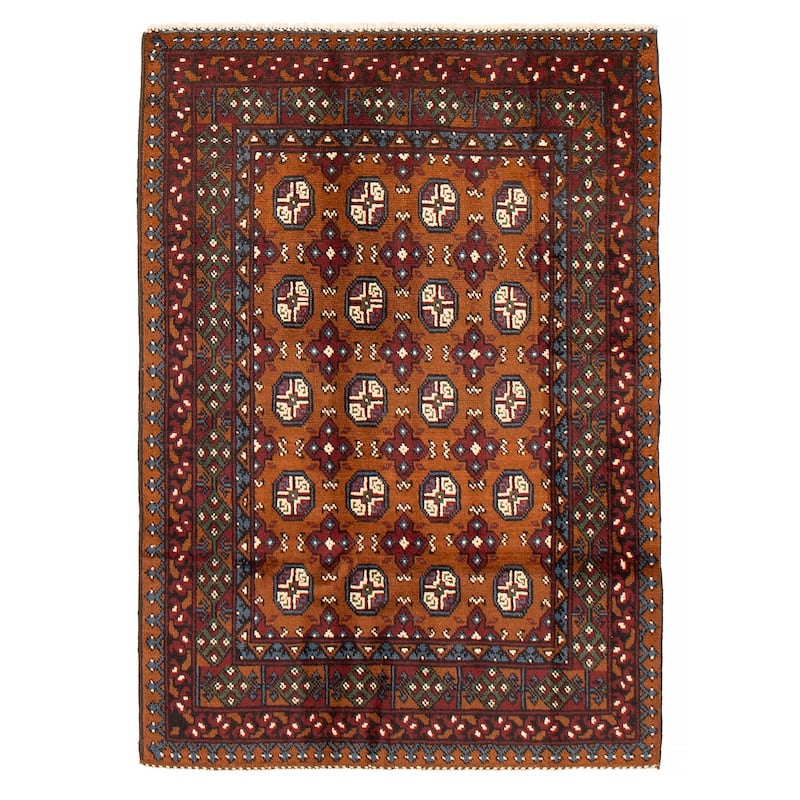 ECARPETGALLERY Hand-knotted Uzbek Kargahi Brown Wool Rug - 4'1 x 5'9 - 4'1 x 5'9 - Brown