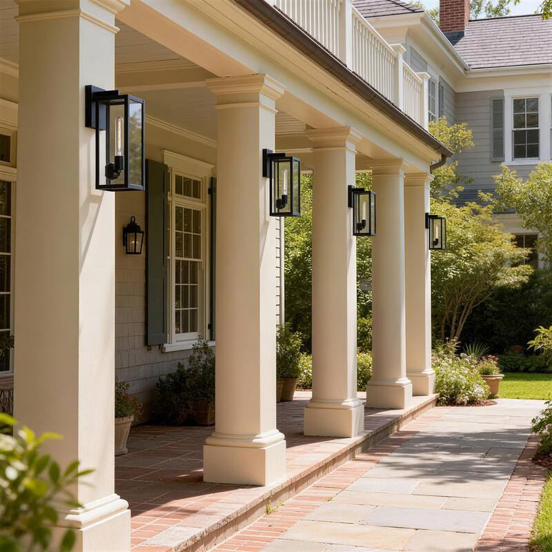 Large Medium Iron Rectangular Outdoor Wall Light - 4 pack - Medium