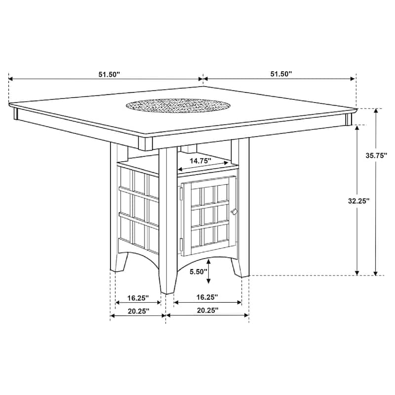 Clanton Cappuccino Square Counter Height Dining Set