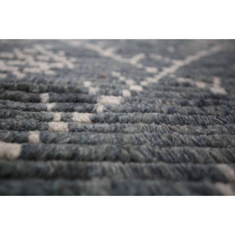 Trellis Moroccan Oriental Area Rug Hand-Knotted Wool Carpet - 8'1" x 9'9"