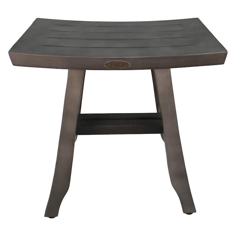 CoastalVogue Satori 18" Teak Shower Bench in Coquina Gray
