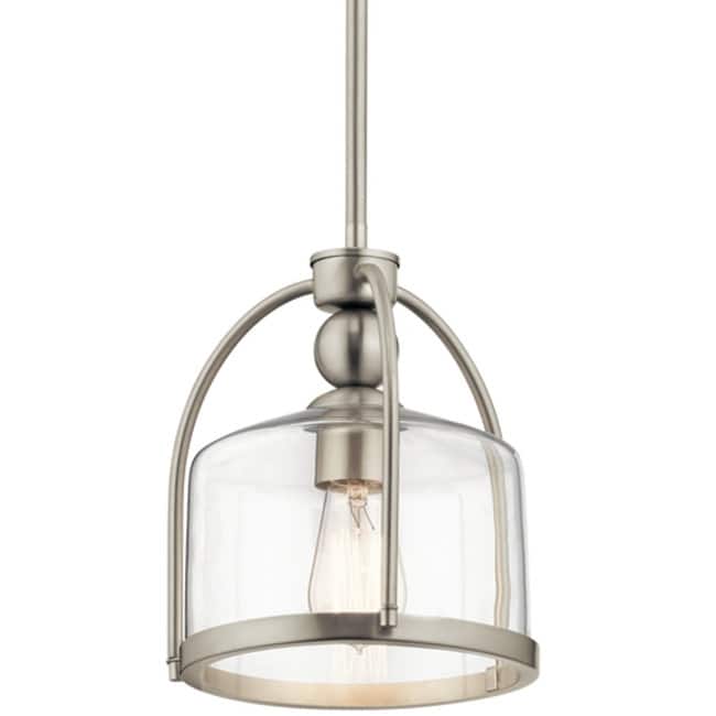 Kichler Single Light 9-1/2" Wide Mini Pendant - Brushed Nickel
