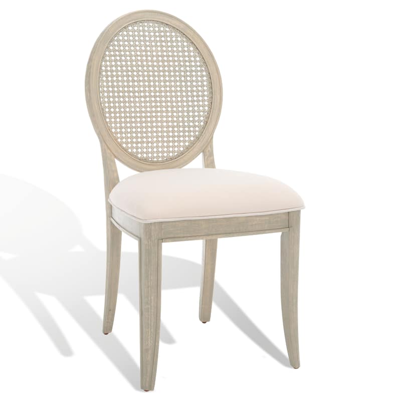 SAFAVIEH Couture Matthildi Rattan Back Dining Chair (Set of 2) - 19 In W x 22.5 In D x 38.5 In H - 19Wx23Dx39H