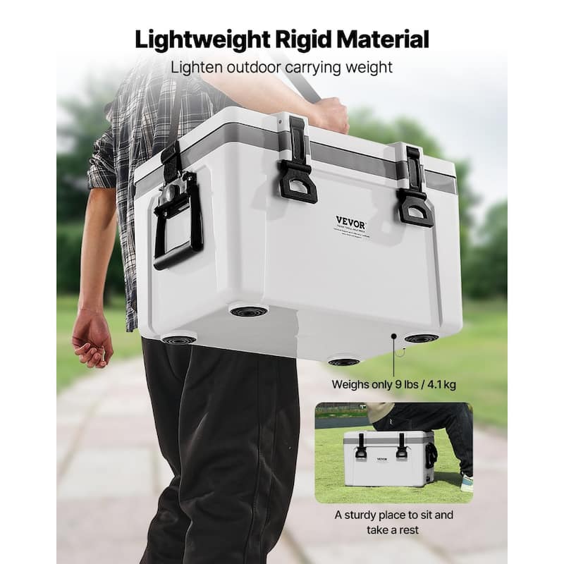 26QT Portable Hard Cooler with Ice Retention for Picnic Travel and Fishing - 20.5 x 13.4 x 13 in