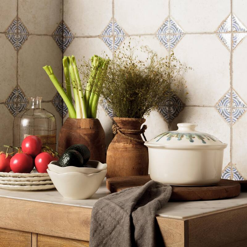 Merola Tile Kings Field Blue 17-3/4" x 17-3/4" Porcelain Floor and Wall Tile