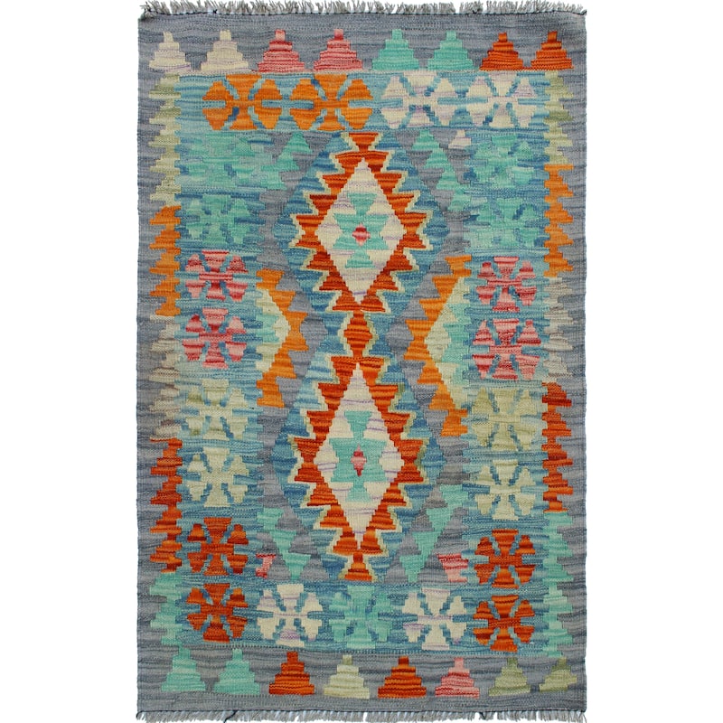Flatweave Stetson Grey/Rust Runner - 2'5" x 4'0"