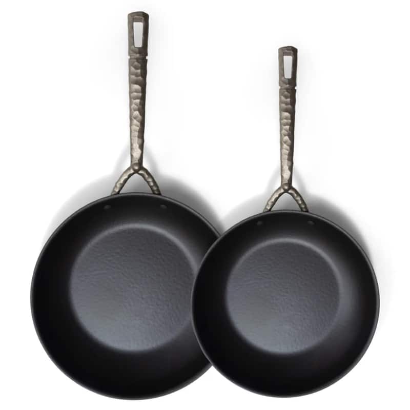 Alva Artist Carbon Steel Pan Pre-Seasoned with Natural Mineral Oil - 2 Piece Set