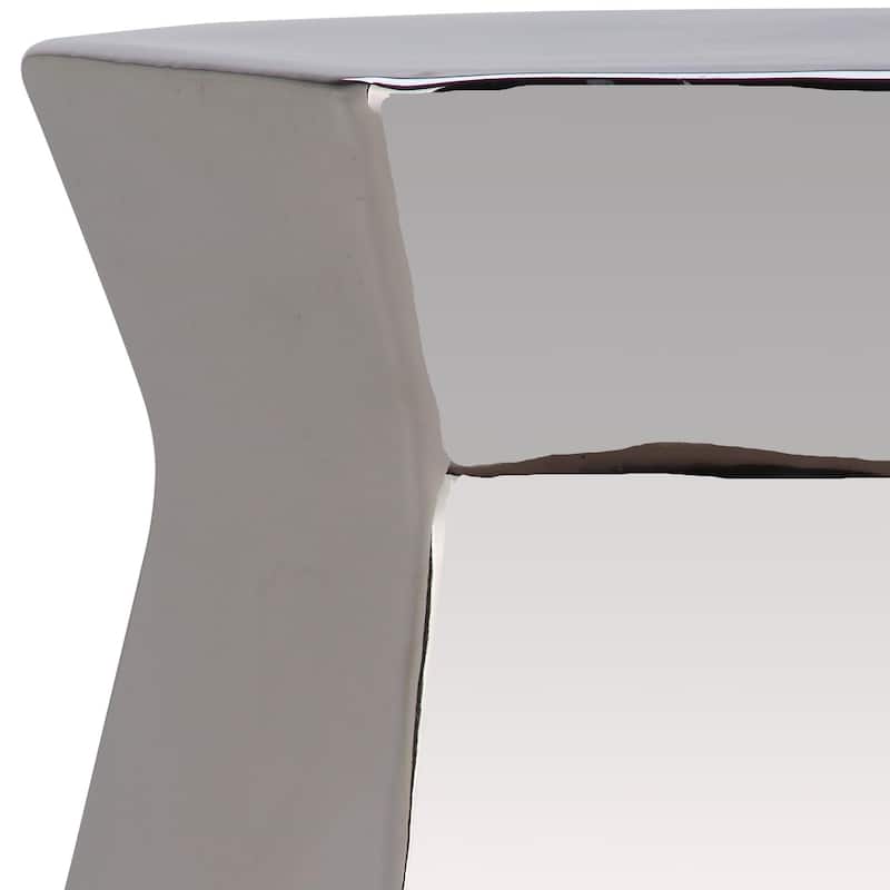 SAFAVIEH Irena Modern White Hexagon Ceramic Decorative Garden Stool