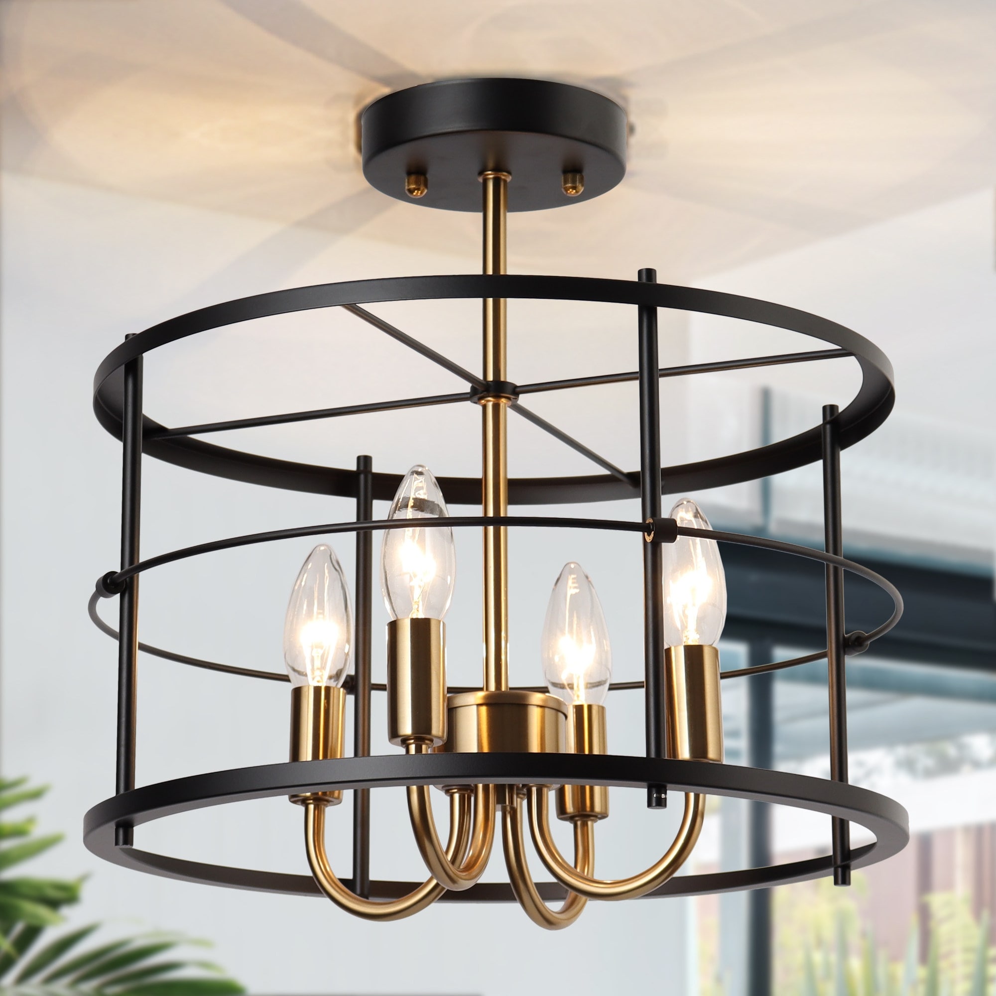 Semi flush 2024 foyer lighting