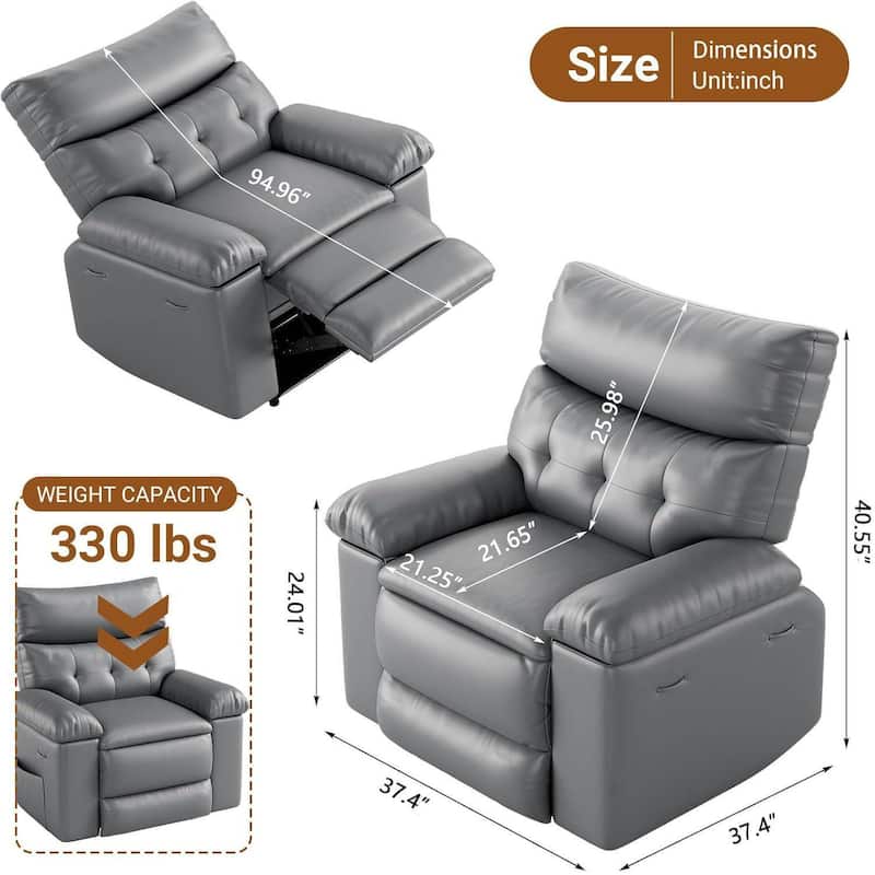 360 Swivel Rocking Chair Massage Recliner Sofa Chair for Living Room, Nursery