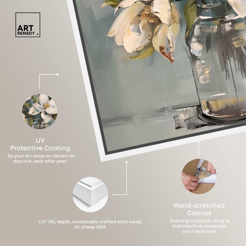 Prismatic Floral and Jar Canvas by Art Remedy
