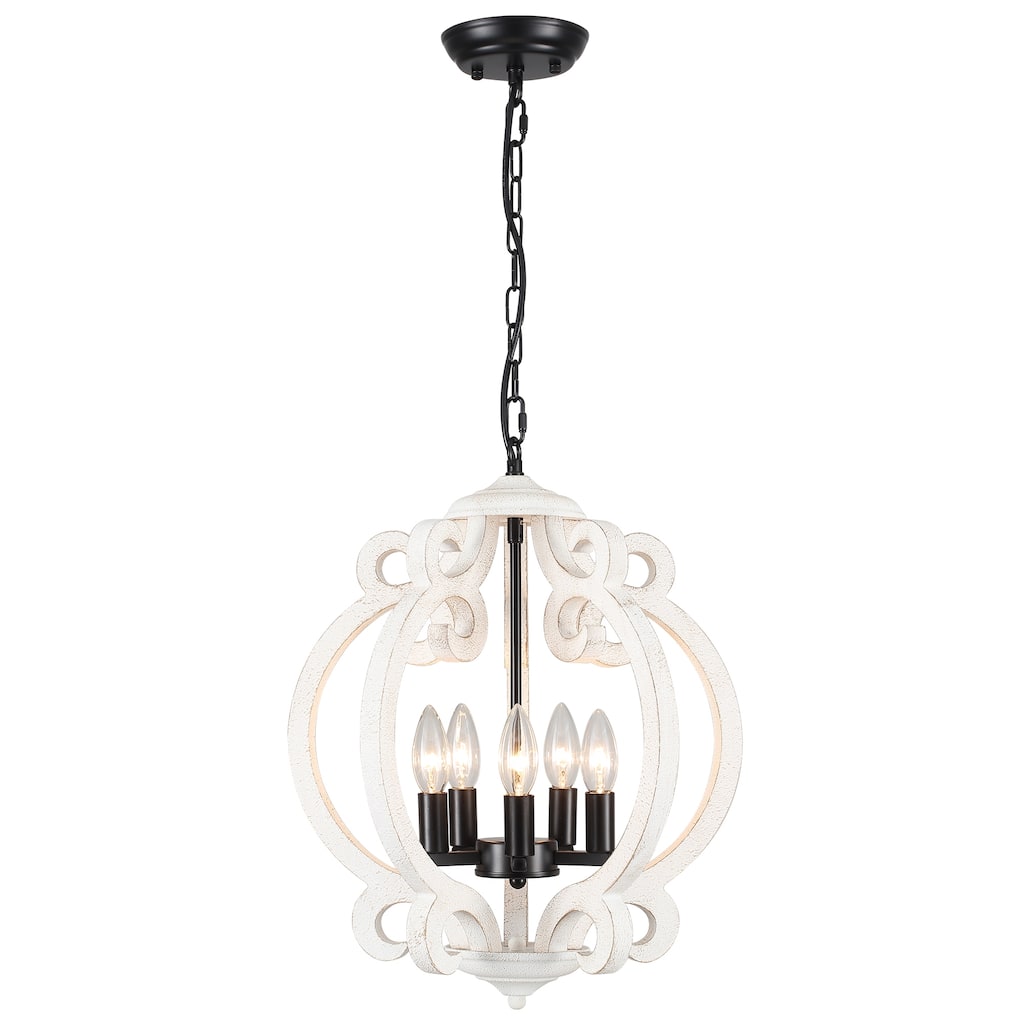 5-Light Candlestick Vintage Hanging Linear Chandelier Lighting Island Chandelier for Kitchen Island