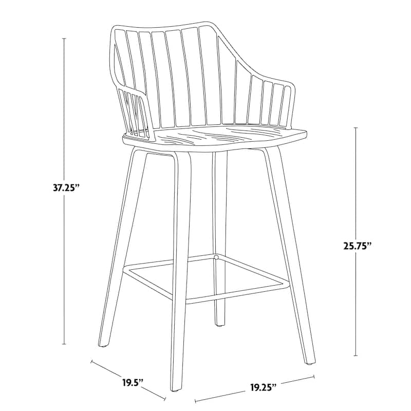 The Gray Barn Winston 26" Fixed-Height Counter Stool