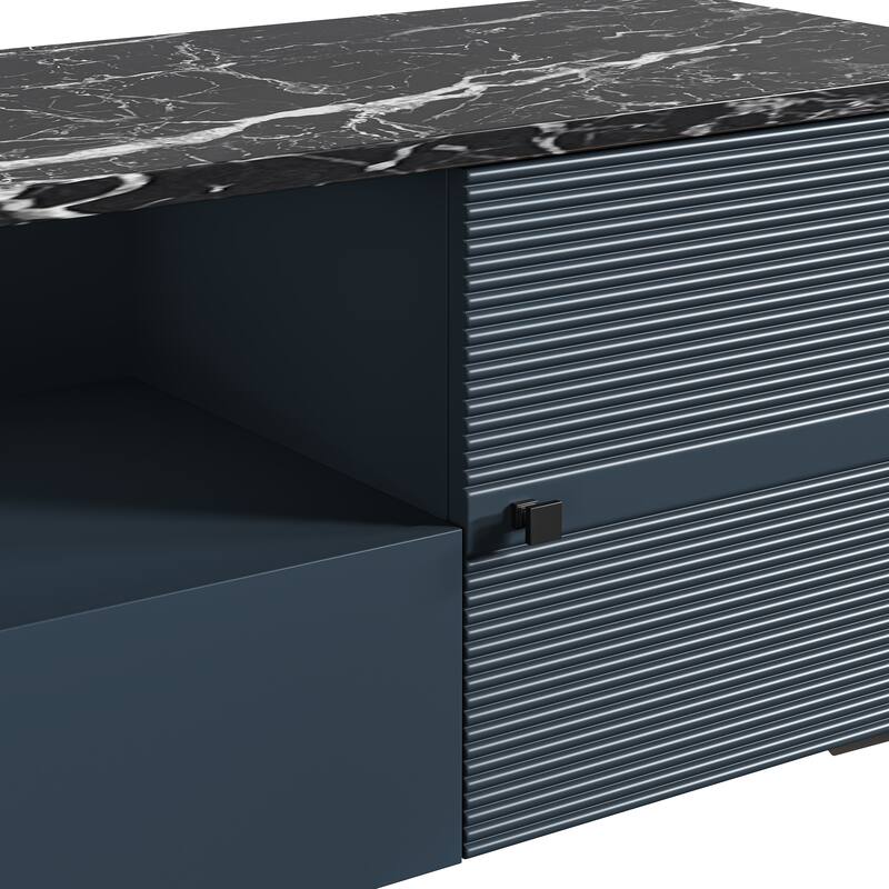 Stylish 70-Inch TV Stand with Marble-Printed Top - 70" in Width