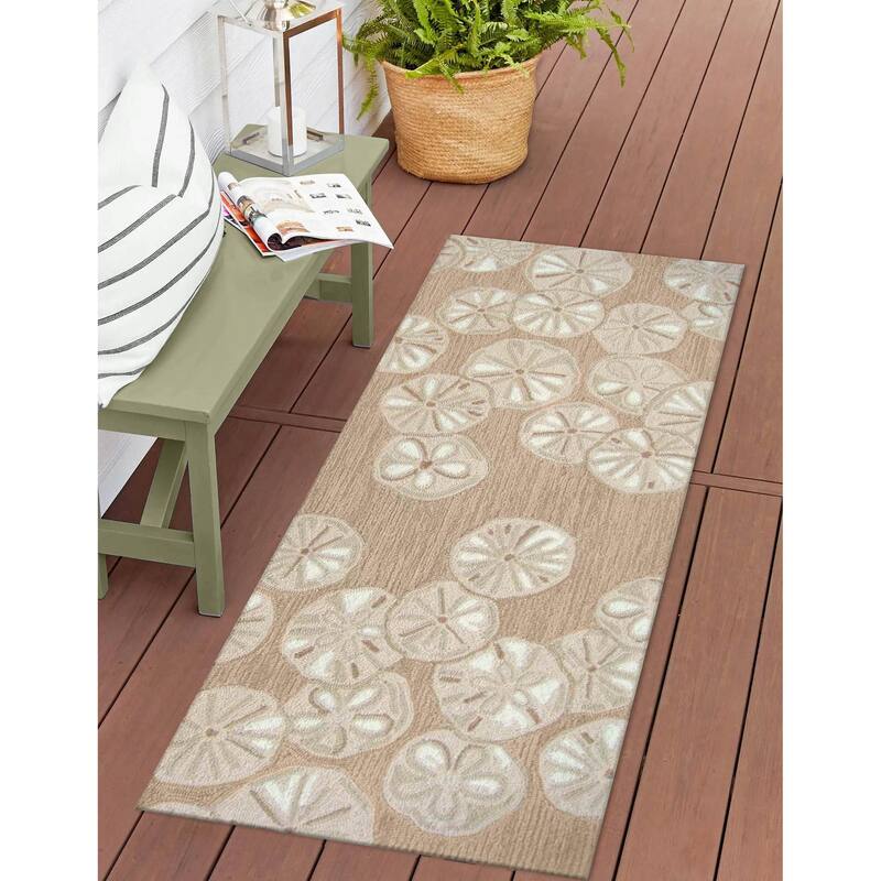 Liora Manne Capri Sea Biscuit Indoor/Outdoor Area Rug Seafoam 1'8" x 2'6" - 2' x 5' - Natural