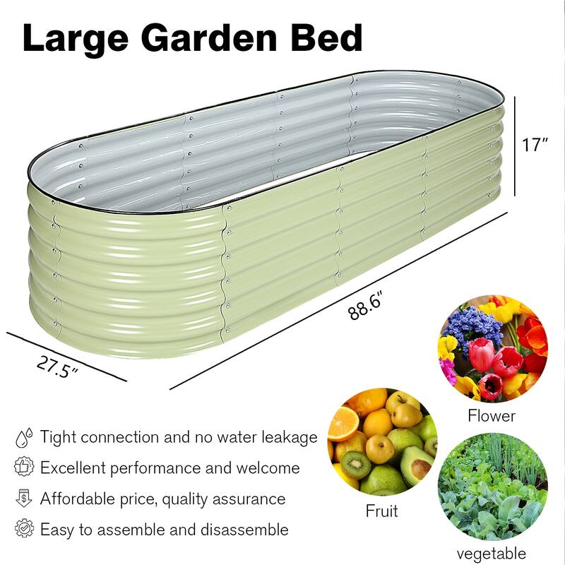 Aoodor 6-in-1 Modular Aluzinc Metal Raised Garden Bed - Outdoor Garden Planter Box for Vegetable, Flower, Herb - 67X47X17