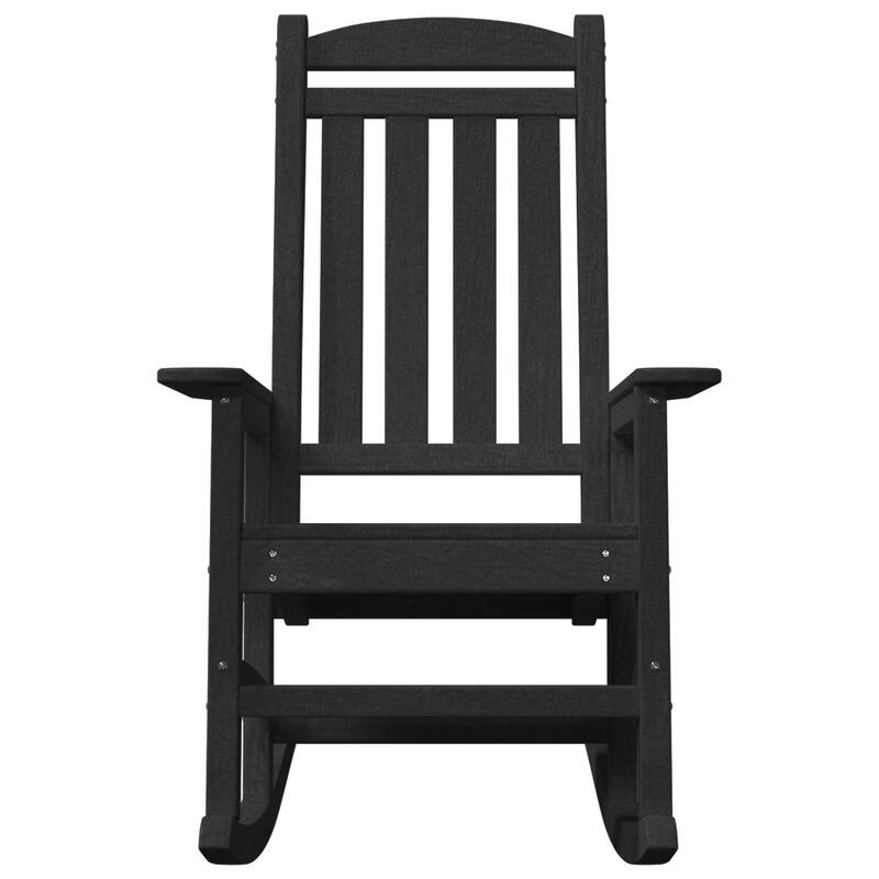 vidaXL Garden Rocking Chairs 2 pcs Black 27.6x36.2x42.5 in HDPE - 27.6 x 36.2 x 42.5