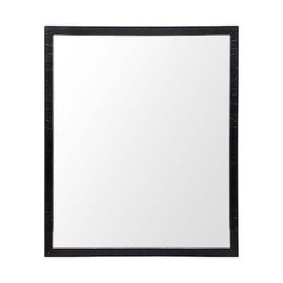 Bristol Black 20x24 Faux Wood Frame Bathroom Vanity Mirror - 21.5L x 1.8W x 25.5H