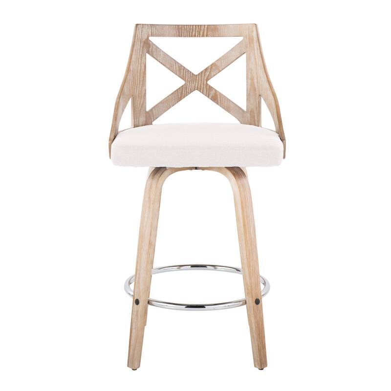 The Gray Barn Charlotte 26" Fixed-Height Counter Stool with Bent Wood Legs (Set of 2)
