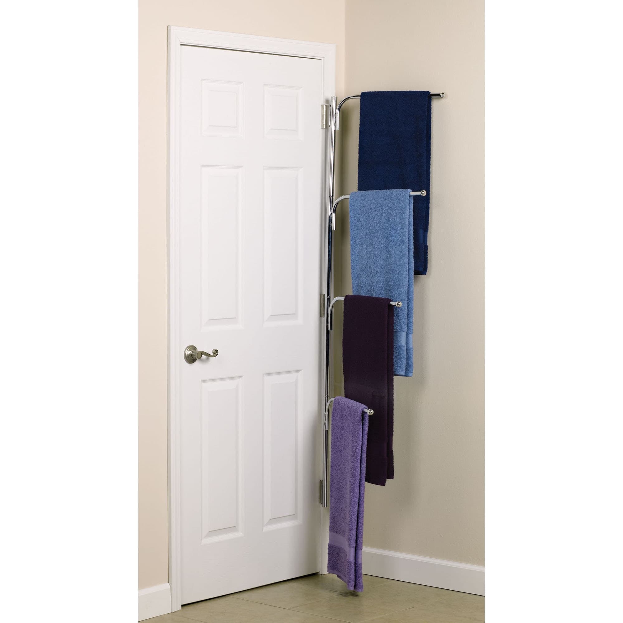 Household Essentials 4 Bar Hanging Valet Behind the Door Clothing Towel Rack Chrome 20.5 x 70 On Sale Bed Bath Beyond 28776106