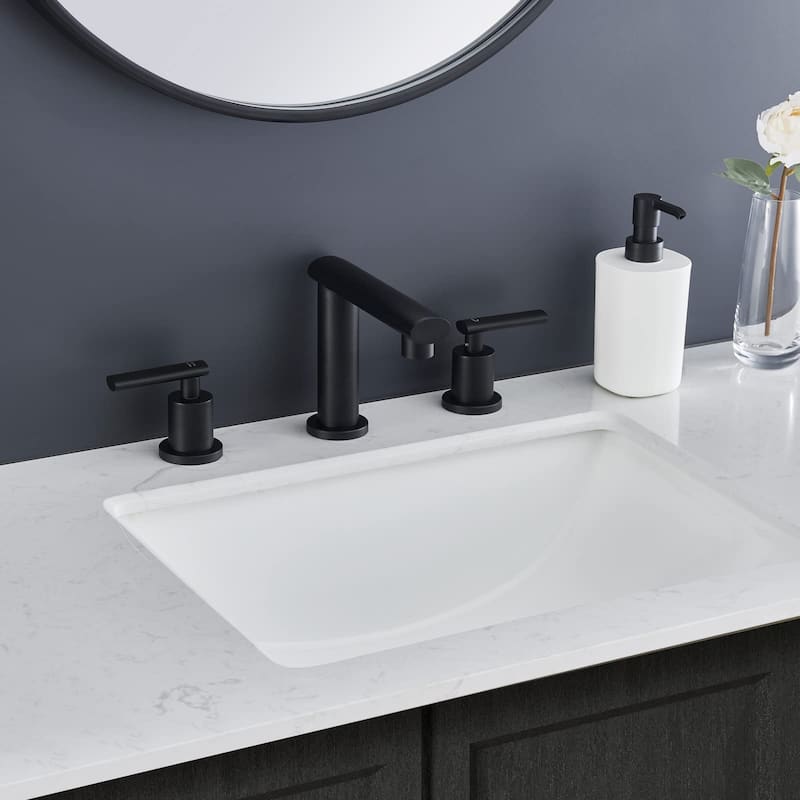 Widespread Bathroom Faucet,for Sink 3 Hole, 2-Handles Vanity Faucet with Pop Up Drain Assembly and Lead-Free Supply Hose