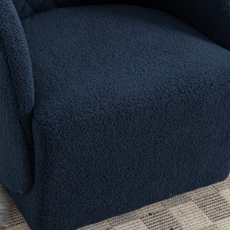 21.06"Seat Width Soft Teddy Fabric Swivel Chair For Living Room