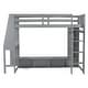 preview thumbnail 19 of 24, Twin/Full Size Gaming Loft Bed with Desk, Multi-functional Teens Kids Bed Frame with Cabinets, LED Light and Clothes Rack