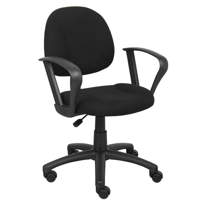 Jea Swivel Posture Chair, Loop Arms, Black Tweed, Rolling Wheels