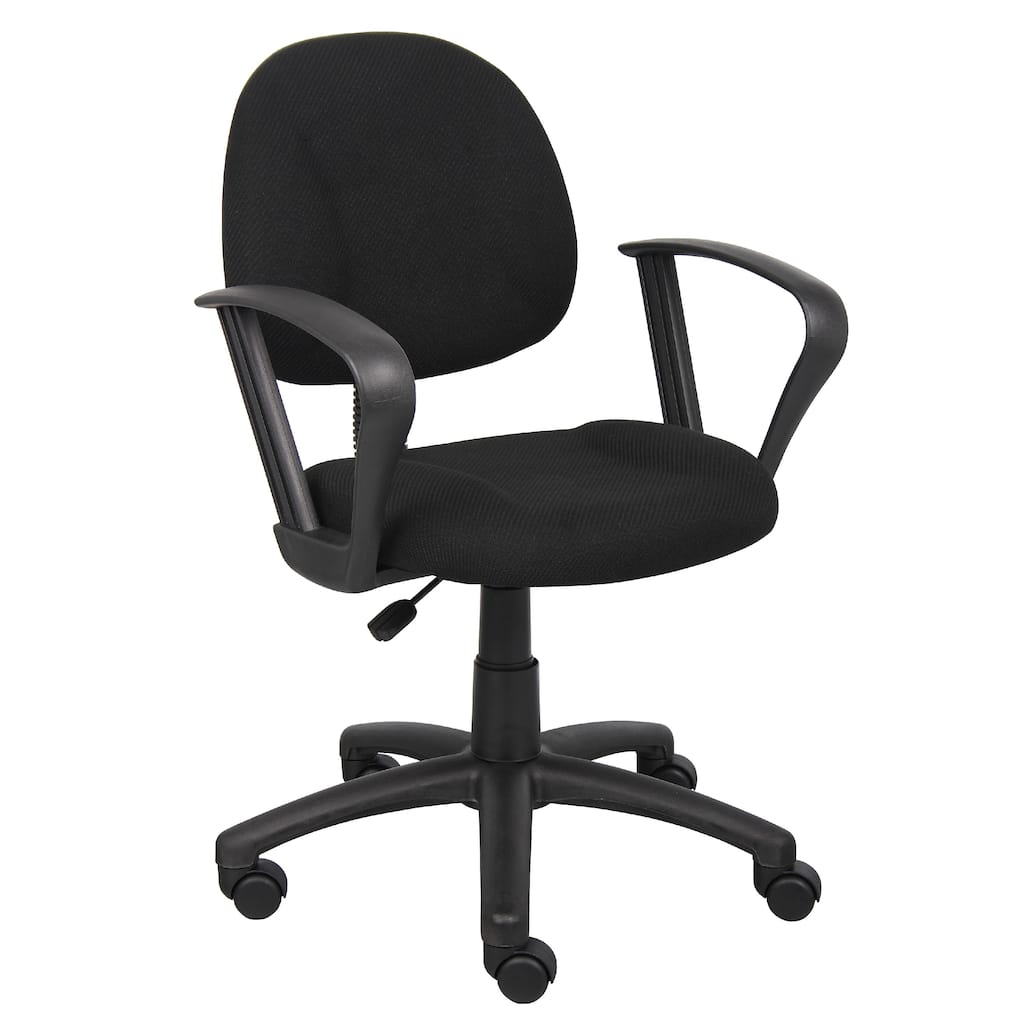 Jea Swivel Posture Chair, Loop Arms, Black Tweed, Rolling Wheels