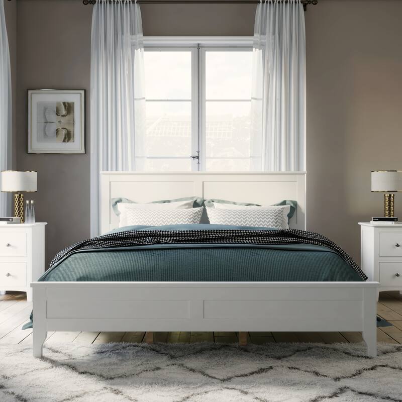 Queen Size Modern Solid Wood Platform Bed with Natural and Exquisite Wear-resistant Finish