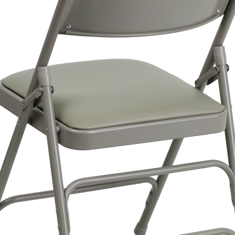 Set of 2 Metal Folding Chairs with Padded Seats