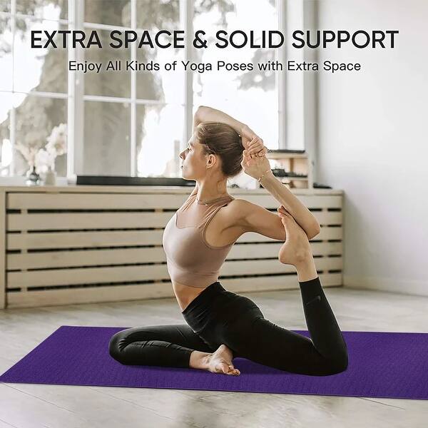 slide 2 of 14, GDY Extra Yoga Mat Non Slip Surfaces with carrying bag and straps - 5 x 8 ft 5 x 8 ft - Purple