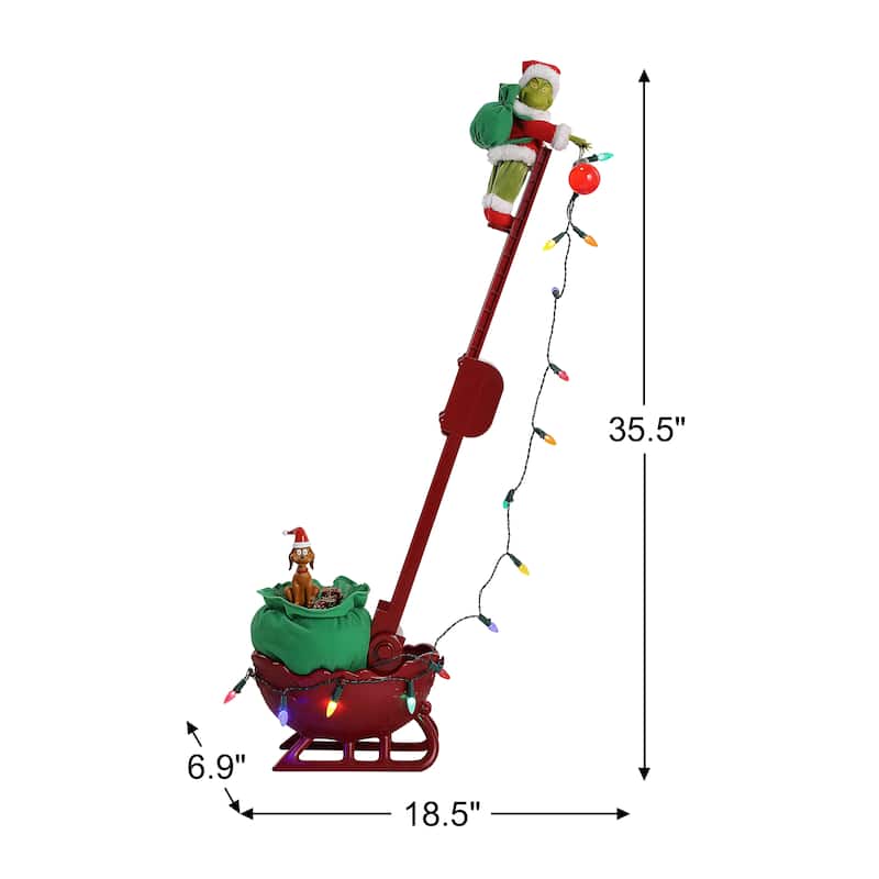 34.5 in. Grinch's Animated Utility Sleigh