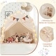 preview thumbnail 12 of 28, Gymax Kids Play Tent w/Flags and Globe String Lights for 3-12 Years - See Details