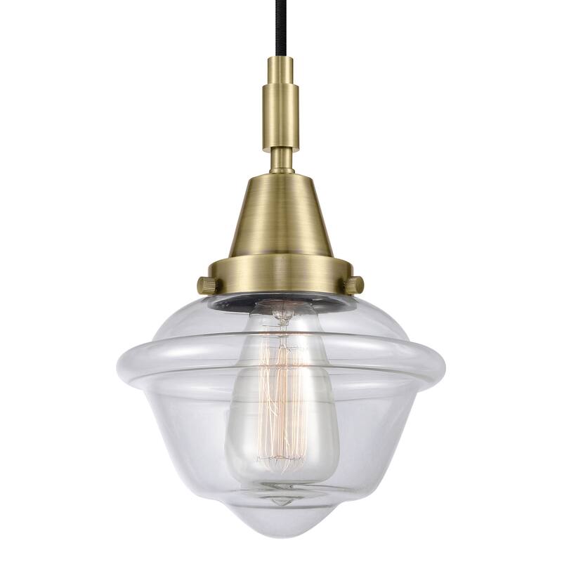 Innovations Lighting 447-1P-G532 Oxford 7" Wide Mini Pendant with - Antique Brass