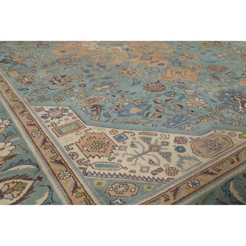 Geometric Tabriz Persian Vintage Area Rug Handmade Bedroom Wool Carpet - 8'0"x 11'0"