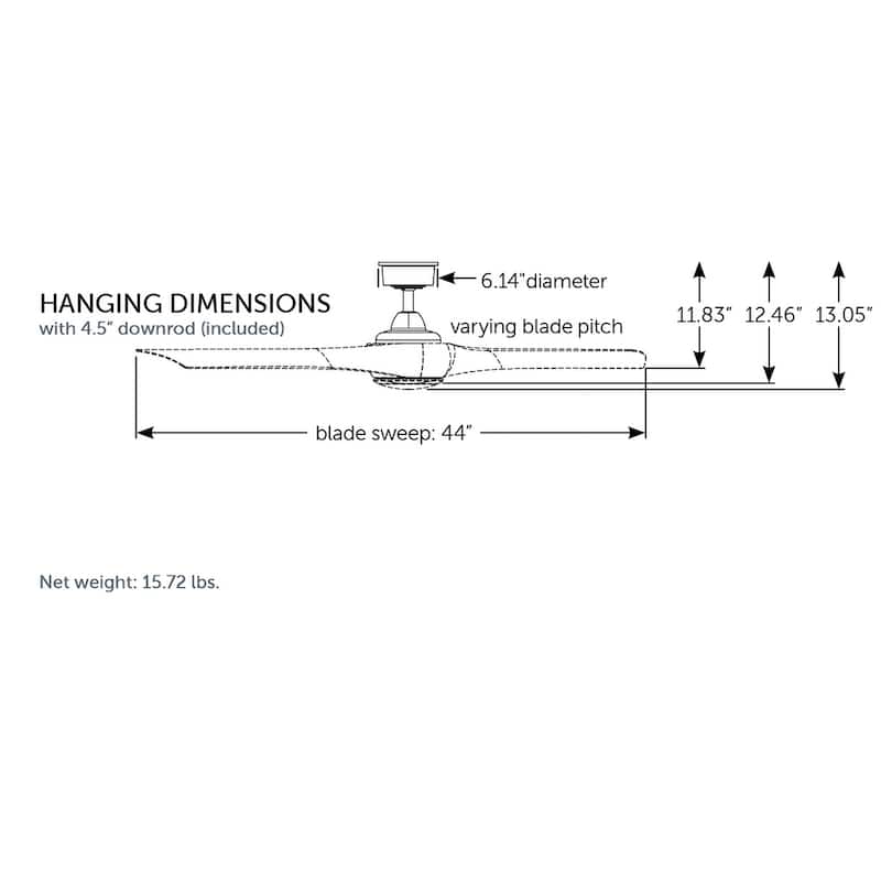 Fanimation Wrap Custom Indoor/Outdoor Smart Ceiling Fan DC Motor with Remote - Brushed Nickel