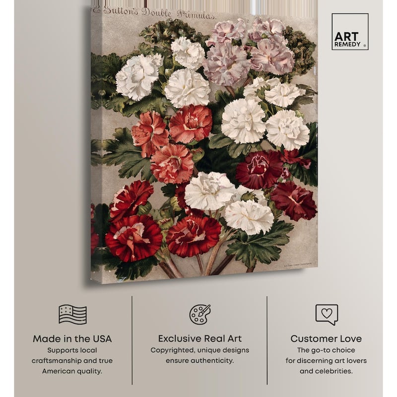 Flowered Primulas Canvas by Art Remedy, Gallery Wrapped