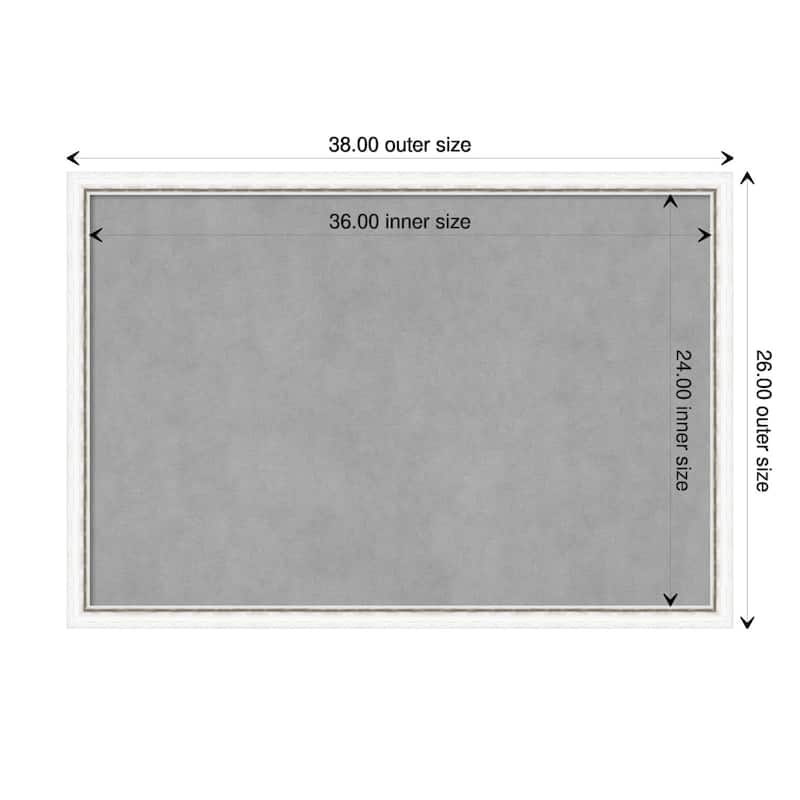 Amanti Art Morgan White Silver Framed Magnetic Board - Board Size 36x24