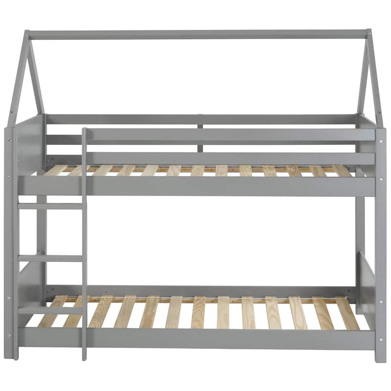 Linon Gloria Twin over Twin House Bunk Bed