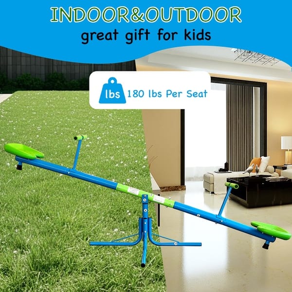slide 2 of 12, Upgraded Swiveling 360 Degrees Toddlers Sit and Spin Teeter Totter, Kids Outdoor Play Equipment for Backyard Playground